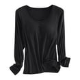 thumbnail image 1 of UJNDER Women's Built In Bra T Shirt Warm Top for Padded Long Sleeve Tops Blouses and Casual Workout Wear Black XXXL, 1 of 7