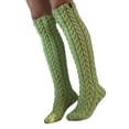 thumbnail image 1 of UJNDER Women's Cable Knitted Thigh High Stockings Boot Socks Extra Long Over Knee Leg Warmers Green, 1 of 6