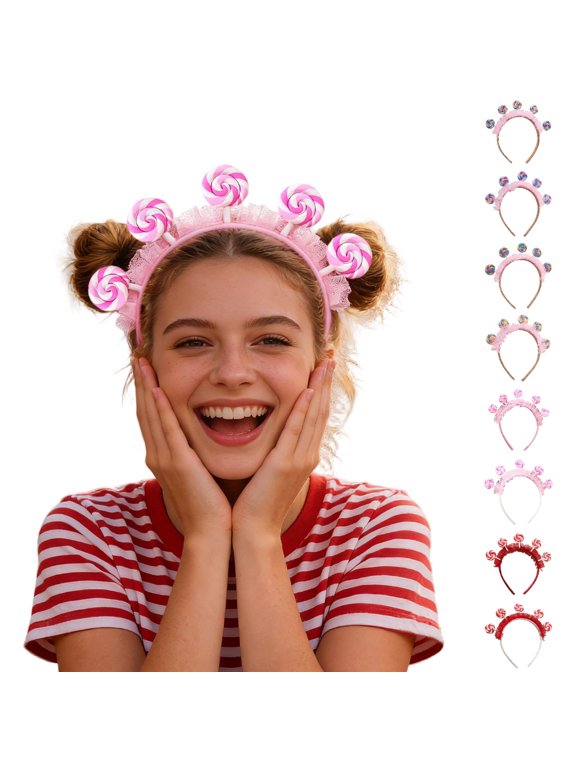 Women's Candy Lollipop Headband for Amusement Park Style Hair Girl Headbands,02_Pink,One Size