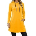 thumbnail image 1 of UJNDER Women's Casual Hoodie Dress Long Sleeve with Pocket Fall Winter Yellow XXXXL, 1 of 6