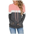 thumbnail image 1 of UJNDER Women's Color Block Pullover Hoodies Patchwork Design Lightweight Casual Comfort Fit Long Sleeve Pink S, 1 of 5