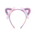 thumbnail image 1 of UJNDER Women's Colorful Sequin Lace Cat Ear Sparkly Festival Headband for Girls Girl Headbands,Pink,One Size, 1 of 8