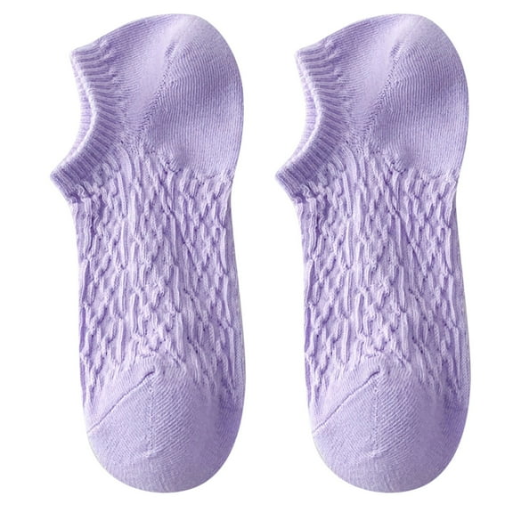 UJNDER Women's Comfortable No Show Boat Socks Macaron Color Breathable Low Cut Ankle Socks Purple