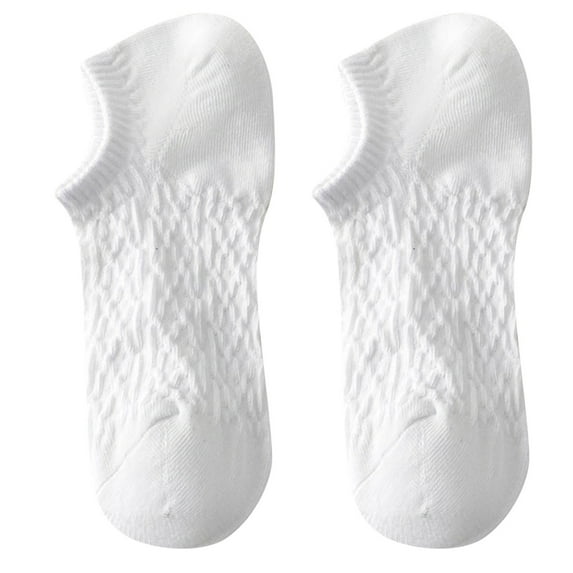UJNDER Women's Comfortable No Show Boat Socks Macaron Color Breathable Low Cut Ankle Socks White