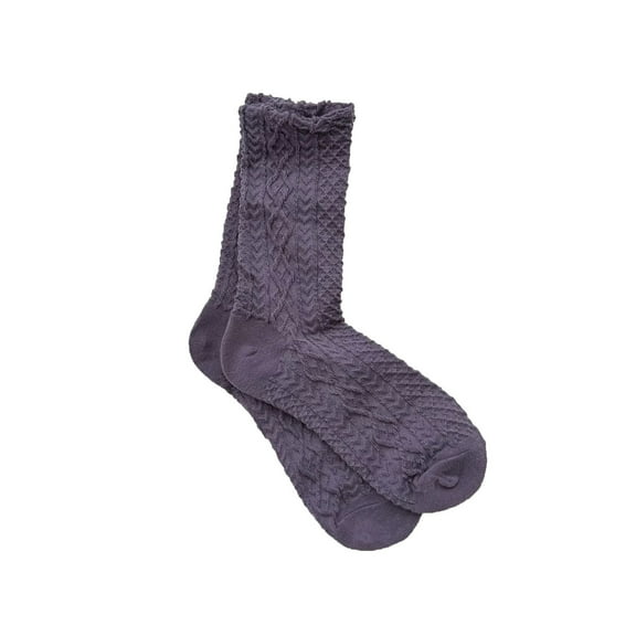 UJNDER Women's Crew Socks Casual Socks with Lace Trim Retro Fashion Ankle Socks Purple