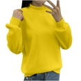 thumbnail image 1 of UJNDER Women's Crewneck Sweatshirt Basic Pullover Long Sleeve Casual Comfortable Top for Everyday Fall Winter Yellow L, 1 of 6