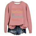 thumbnail image 1 of UJNDER Women's Crewneck Sweatshirt Casual Letter Print Pullover Long Sleeve Fashionable for Daily Pink S, 1 of 2