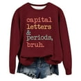 thumbnail image 1 of UJNDER Women's Crewneck Sweatshirt Casual Letter Print Pullover Long Sleeve Fashionable for Daily Wine XXL, 1 of 2