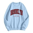 thumbnail image 1 of UJNDER Women's Crewneck Sweatshirt Letter Print Pullover Long Sleeve Casual Loose Fit Sky Blue L, 1 of 2