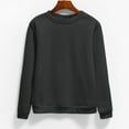 thumbnail image 1 of UJNDER Women's Crewneck Sweatshirt Solid Color Pullover Long Sleeve Casual Loose 2025 Fall Black XL, 1 of 3