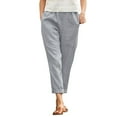 thumbnail image 1 of UJNDER Women's Crop Pants Pocket Detail Straight Leg Casual Long Loose Pant Slacks Grey XL, 1 of 8