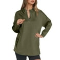 thumbnail image 1 of UJNDER Women's Fall Winter Half Zip Hoodies for Women High Neck Pullover Casual Green XL, 1 of 4
