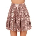 thumbnail image 1 of UJNDER Women's Fashion High Waist Pleated Solid Color Short Loose Sequin Comfortable Mini Skirt Pink S, 1 of 6