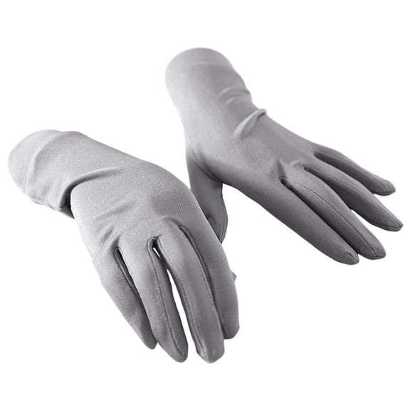 UJNDER Women's Fashion Solid Color Five Finger Gloves Breathable Sunscreen Etiquette Gloves for Everyday Use Dark Gray