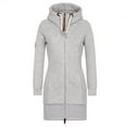 thumbnail image 1 of UJNDER Women's Fashion Solid Hooded Jacket Zipper Pocket Sweatshirt Long Sleeve Coat for Casual Wear Silver XXXXXL, 1 of 2