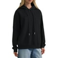 thumbnail image 1 of UJNDER Women's Heavyweight Oversized Pullover Hoodies Drop Shoulder Long Sleeve Casual Streetwear Outerwear Black_001 S, 1 of 4