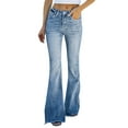 thumbnail image 1 of UJNDER Women's High Waisted 90s Flare Jeans Distressed Denim Slim Fit Bootcut Casual Pants A XL, 1 of 9