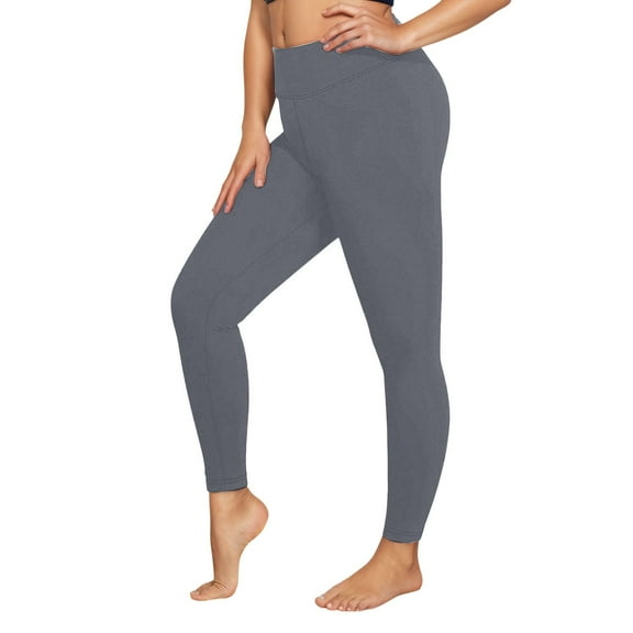 UJNDER Women's High Waisted Yoga Pants Butterluxe Full Length for Comfort and Style Gray XL