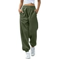thumbnail image 1 of UJNDER Women's High Waisted Yoga Sweatpants Joggers with Pockets for Workout and Athletic Wear Army Green XXL, 1 of 4