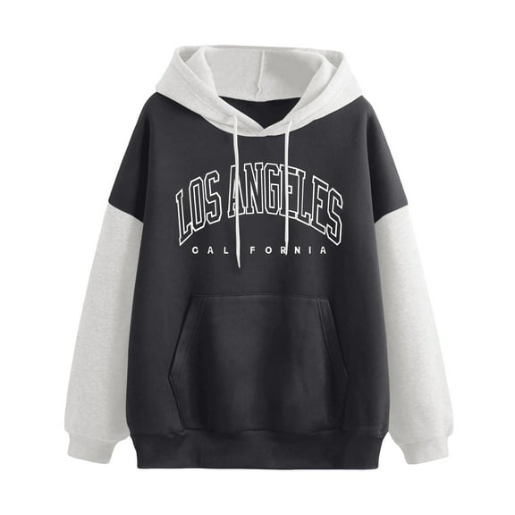 UJNDER Women's Hooded Sweatshirt Letter Print Pullover Long Sleeve Casual Comfortable Grey XL