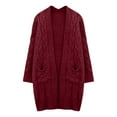 thumbnail image 1 of UJNDER Women's Knit Cardigan Long Open Front Sweater for Cozy Fall Winter Fashion Outfits and Soft Comfort Red M, 1 of 2