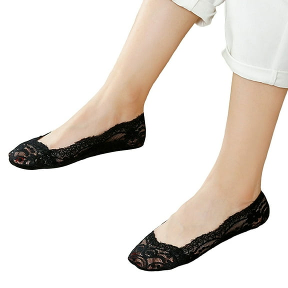 UJNDER Women's Lace Socks Low Cut Dress Ankle Boat Socks for Women Fashion Wear Black