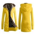 thumbnail image 1 of UJNDER Women's Leopard Print Hoodie Lined Casual Fashion Jacket for Women Cozy Outerwear Yellow M, 1 of 3
