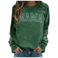 thumbnail image 1 of UJNDER Women's Letter Print Round Neck Pullover Sweatshirt Street Style Long Sleeve Green XL, 1 of 5