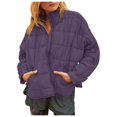 thumbnail image 1 of UJNDER Women's Lightweight Oversized Long Sleeve Packable Jacket Warm Short Winter Jackets for Women Purple M, 1 of 6