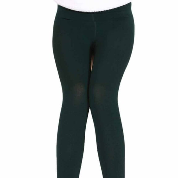 UJNDER Women's Lined Cropped Leggings Thermal Thick Elastic Waist Slim Fit for Warm Wear Green One Size