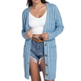 thumbnail image 1 of UJNDER Women's Long Button Down Cardigan for Cozy Fall Winter Knit Sweater Open Front Duster Outerwear and Casual Style Blue M, 1 of 5
