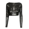 thumbnail image 1 of UJNDER Women's Long Sleeve Sequined Crop Tops for Women Casual Evening Wear Black S, 1 of 4