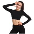 thumbnail image 1 of UJNDER Women's Long Sleeve Yoga Tops for Women Breathable High Intensity Workout Shirts Wicking Fitness Racerback for Outdoor Exercise Black XL, 1 of 5