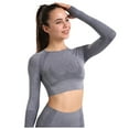 thumbnail image 1 of UJNDER Women's Long Sleeve Yoga Tops for Women Breathable High Intensity Workout Shirts Wicking Fitness Racerback for Outdoor Exercise Grey L, 1 of 7