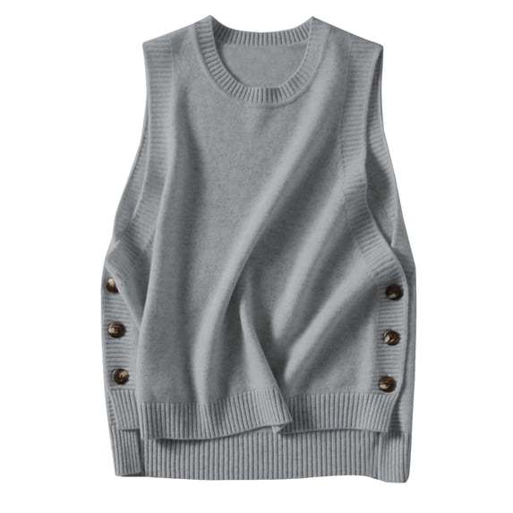 UJNDER Women's Loose Slouchy Style Sleeveless Top Worn with Sweater Vest Cozy Sweaters for Women Grey XXL
