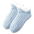 thumbnail image 1 of UJNDER Women's Non- Slipper Socks Lined Warm Cozy Socks for Indoor Blue, 1 of 3