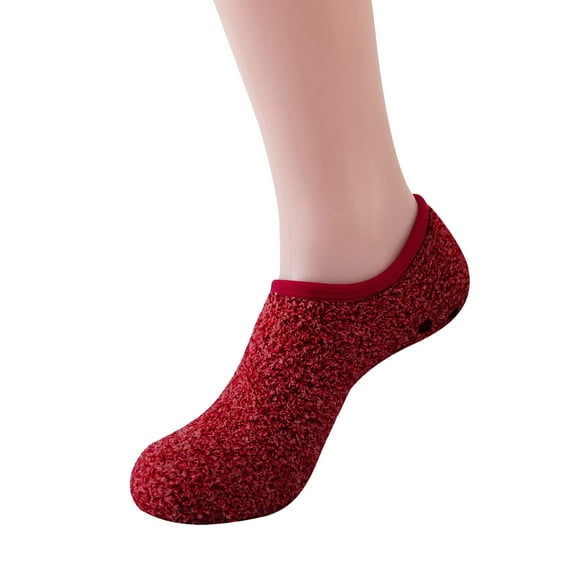 UJNDER Women's Non- Slipper Socks Soft Sole Indoor Cozy Socks for Yoga and Home Wear Red