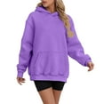 thumbnail image 1 of UJNDER Women's Oversized Cropped Hoodies for Women Heavyweight Pockets Street Style Purple XS, 1 of 5
