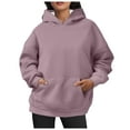 thumbnail image 1 of UJNDER Women's Oversized Pullover Hoodie with Large Pockets Long Sleeve Casual Sweatshirt for Fall and Winter Comfort Light Purple XL, 1 of 5