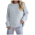 thumbnail image 1 of UJNDER Women's Oversized Sweater Crewneck Long Sleeve Fuzzy Knit Warm Pullover Sweater Top Oversized Sweaters for Women Light Blue S, 1 of 5