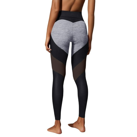 UJNDER Women's Patchwork Peach Leggings High Waist Lift Sports Stretch for Fitness Gray S