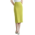 thumbnail image 1 of UJNDER Women's Pencil Skirt Mid Length Slim Fit Stretchy Work Skirt High Waist Bodycon Elegant Formal Womens Skirts Light Green XXL, 1 of 4