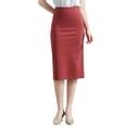 thumbnail image 1 of UJNDER Women's Pencil Skirt Mid Length Slim Fit Stretchy Work Skirt High Waist Bodycon Elegant Formal Womens Skirts Wine M, 1 of 4