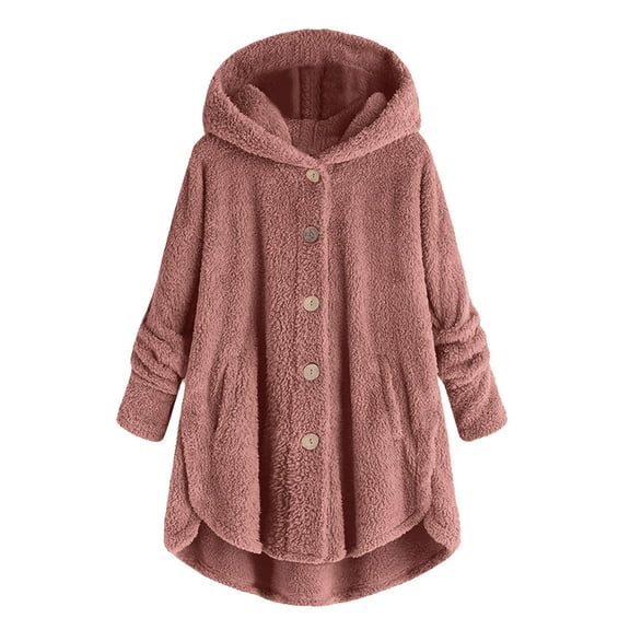 UJNDER Women's Plus Size Casual Color Block Sweatshirt Zipper Hoodie Loose Blouse Warm Coat Coats for Women Pink XXL