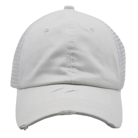 UJNDER Women's Ponytail Hat Baseball Cap High Messy Bun Cap Quick Drying Mesh Design for Comfort White