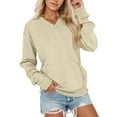 thumbnail image 1 of UJNDER Women's Pullover Sweatshirt Soft Thermal Winter Wear Cozy Oversized Crewneck Top with Pockets for Casual Athletic Comfort Beige S, 1 of 5