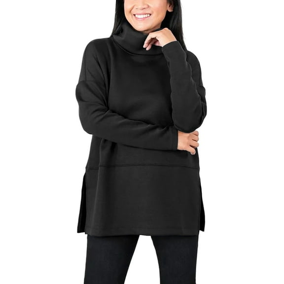 UJNDER Women's Pure Color Round Neck Long Sleeve Tops for Women Casual Comfortable Everyday Wear Black L