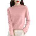 thumbnail image 1 of UJNDER Women's Pure Long Sleeve Crew Neck Soft Warm Pullover Knit Top for Fall Winter Everyday Comfort and Wear Pink L, 1 of 5