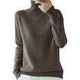 thumbnail image 1 of UJNDER Women's Pure Long Sleeve Turtleneck Soft Warm Pullover Knit Top for Fall Winter Comfort and Cozy Style Coffee M, 1 of 4