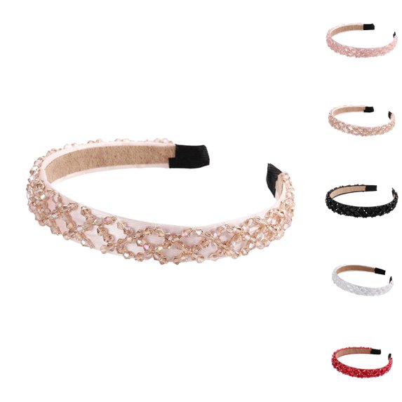 UJNDER Women's Rhinestone Fashion Hair Accessory Design Comfortable Stretchable Headband Womens Headbands,Rose Gold_002,One Size